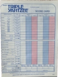 Triple Yahtzee Score card, ©1978 Milton Bradley