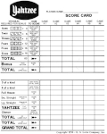 Yahtzee Score card, ©1956 E.S. Lowe Co., Inc.