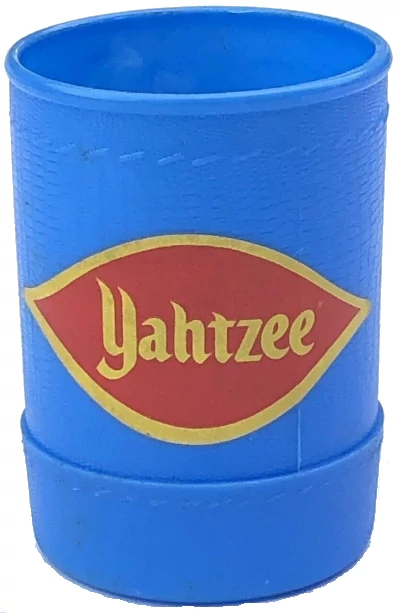A Yahtzee dice shaker