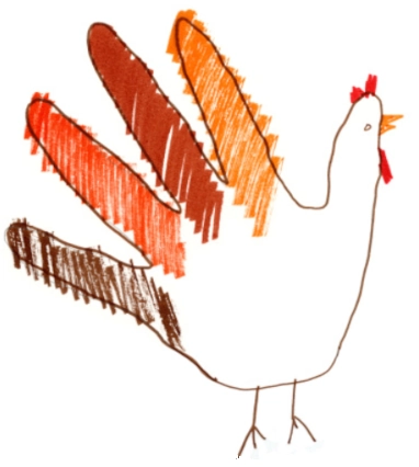 A Thanksgiving turkey hand drawing