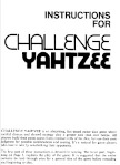 Challenge Yahtzee Rules, ©1974 Milton Bradley Co.