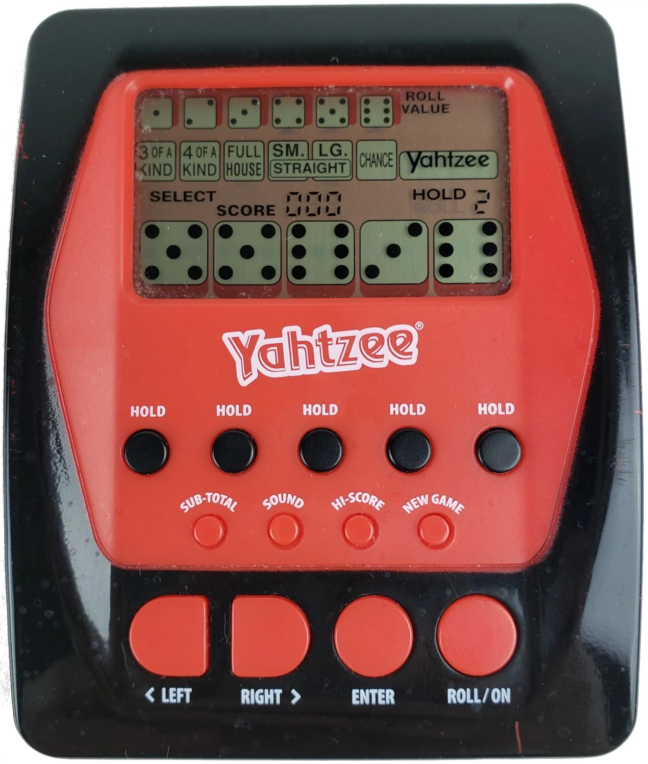 2012 electronic handheld Yahtzee game