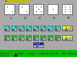Screenshot from a 1985 Yahtzee video game