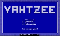 Screenshot from a 1990 Yahtzee video game