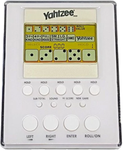 2007 electronic handheld Yahtzee game