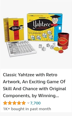 Classic Yahtzee Game with Retro Artwork