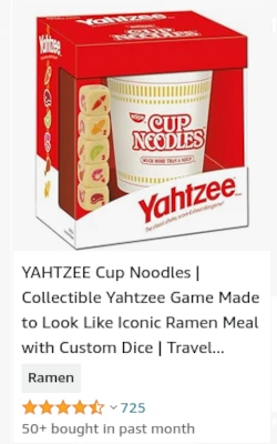 Cup Noodles Yahtzee Game