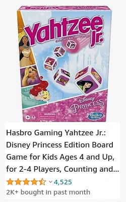 Disney Princess Yahtzee Jr. Game