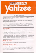 Showdown Yahtzee Rules, ©1991 Milton Bradley Co.