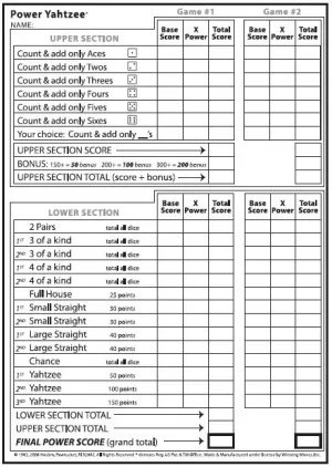 Power Yahtzee