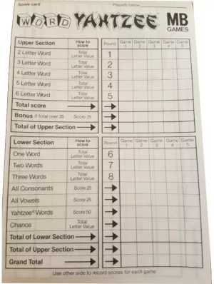 Word Yahtzee