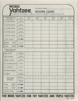 Word Yahtzee