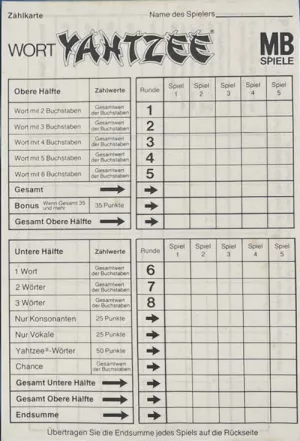 Word Yahtzee