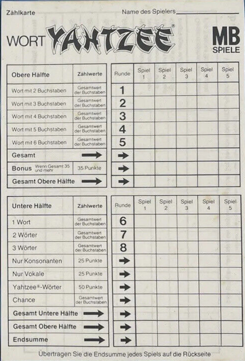 Word Yahtzee