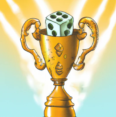 A Yahtzee high score trophy