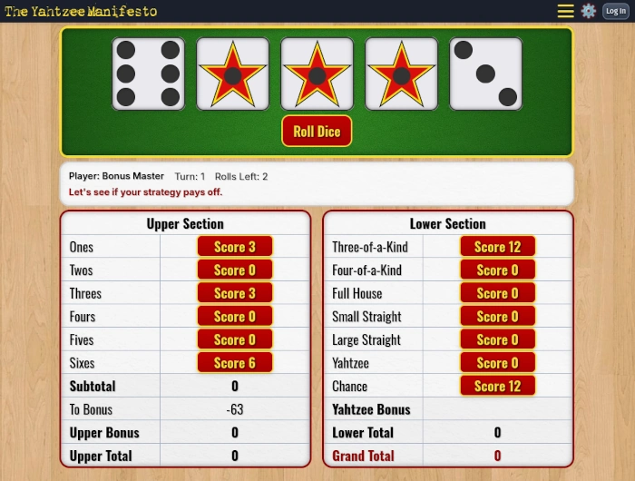 Play Yahtzee Online