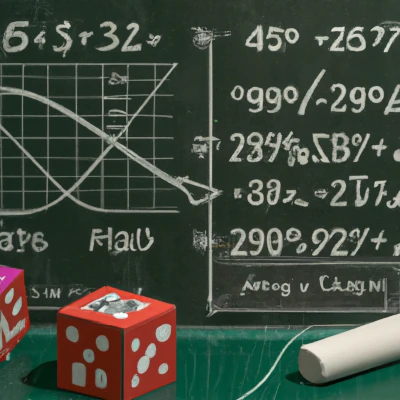A Yahtzee calculation on a blackboard